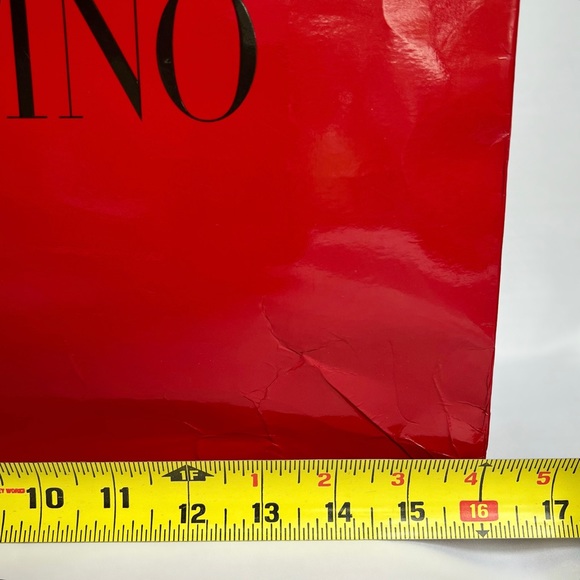 VALENTINO GARAVANI Red Paper Boutique Shopping Bag and Black Satin Ribbon - Picture 5 of 8
